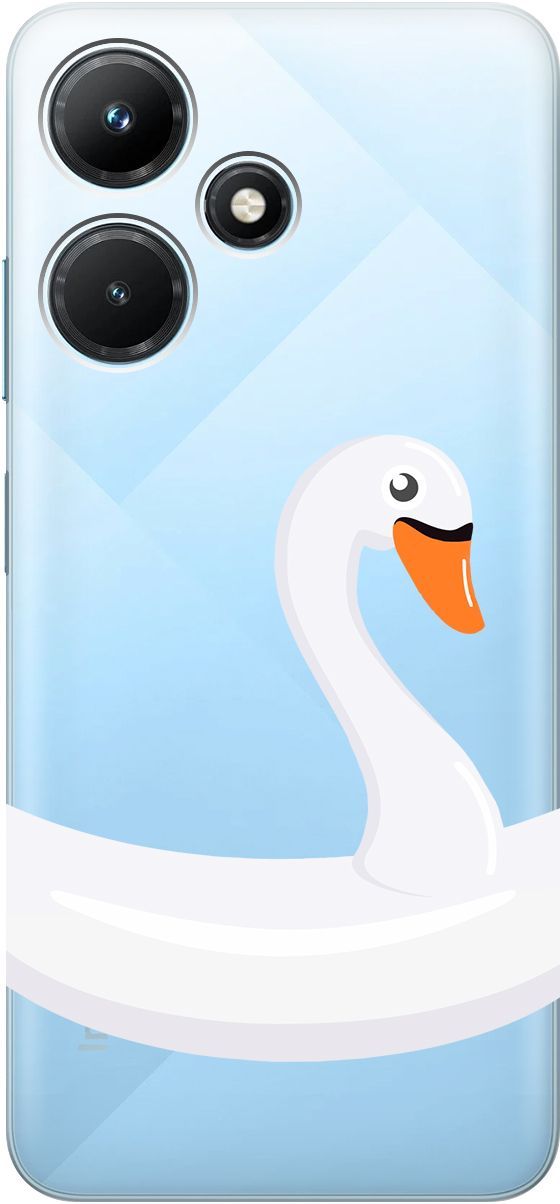 

Чехол на Infinix Hot 30i "Swan Swim Ring" прозрачный, Прозрачный;белый, 159411
