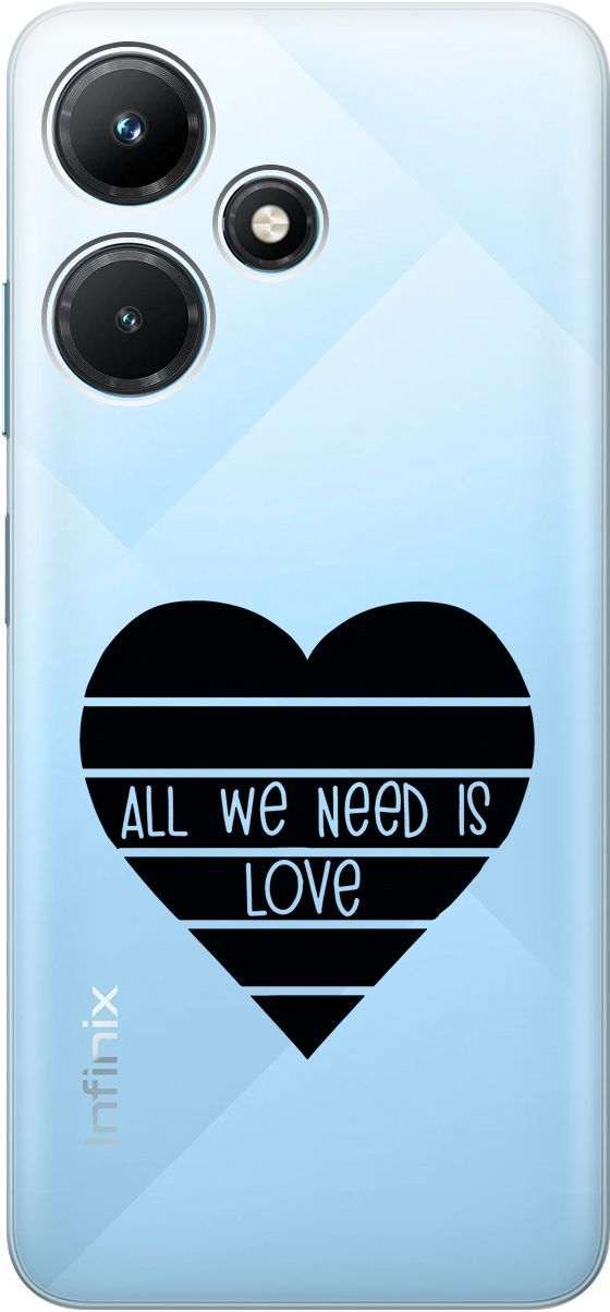 

Чехол на Infinix Hot 30i "All We Need is Love" прозрачный, Прозрачный;черный, 159411