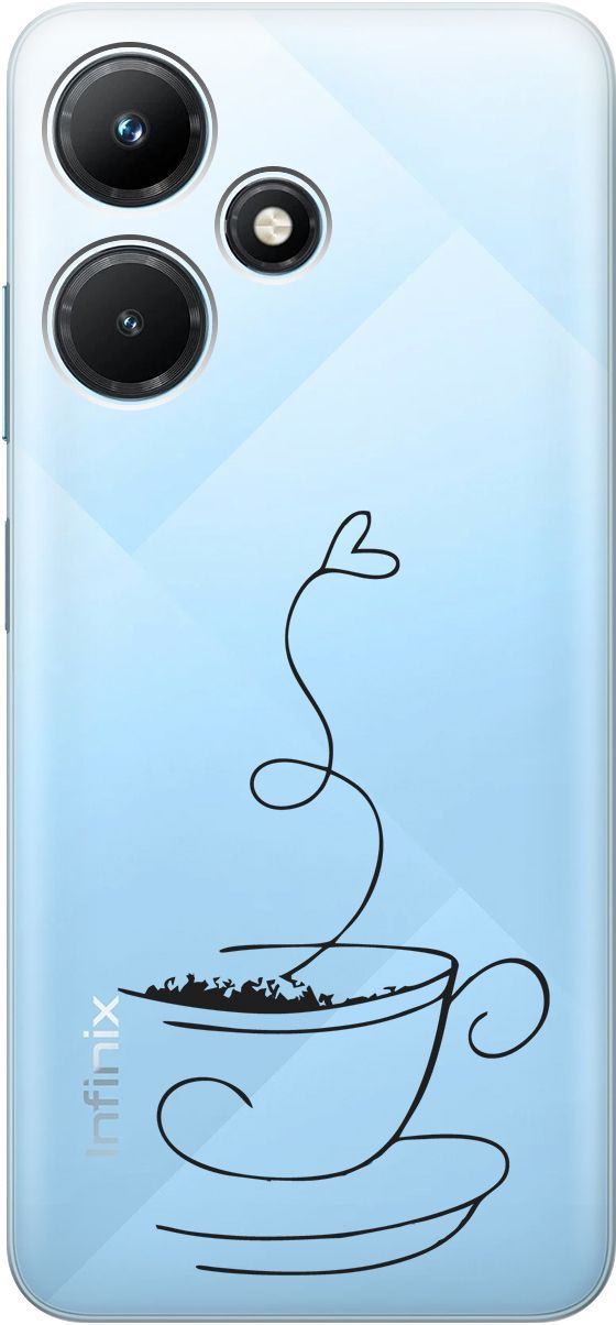 

Чехол на Infinix Hot 30i "Coffee Love" прозрачный, Прозрачный;черный, 159411