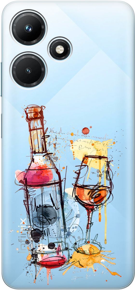 

Чехол на Infinix Hot 30i "Aquarelle Wine" прозрачный, Прозрачный;красный, 159411