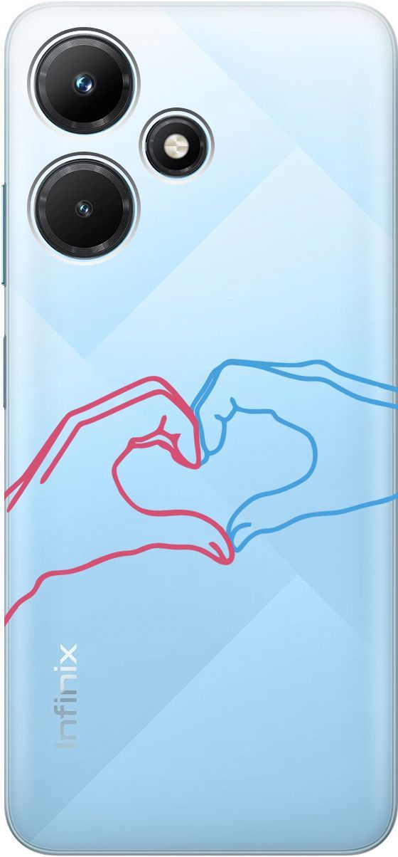 

Чехол на Infinix Hot 30i "Fall in Love" прозрачный, Прозрачный;голубой, 159411
