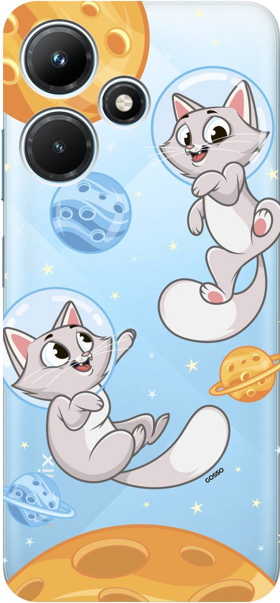 

Чехол на Infinix Hot 30i "CosmoCats" прозрачный, Прозрачный;оранжевый, 159411