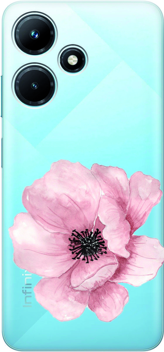 

Чехол на Infinix Hot 30i "Pink Flower" прозрачный, Прозрачный;белый, 159411