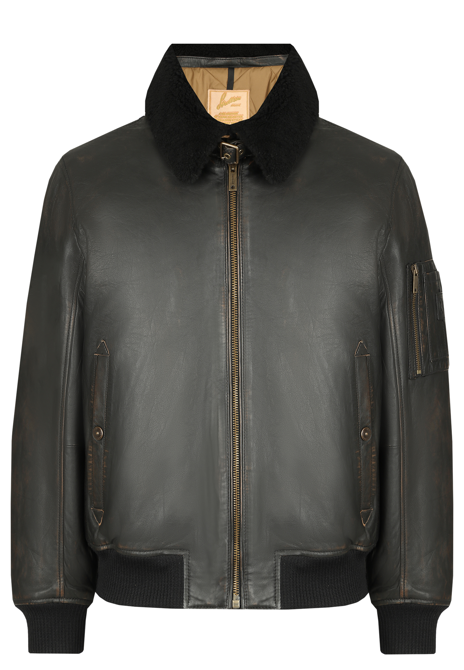 Кожаная куртка мужская Strellson 153134 черная 52 EU