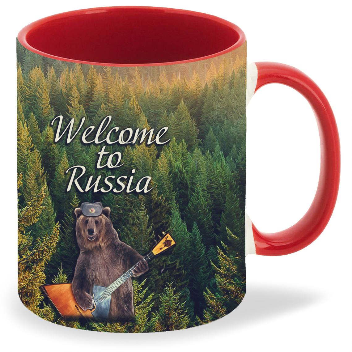 фото Кружка coolpodarok welcome to russia медведь с балалайкой