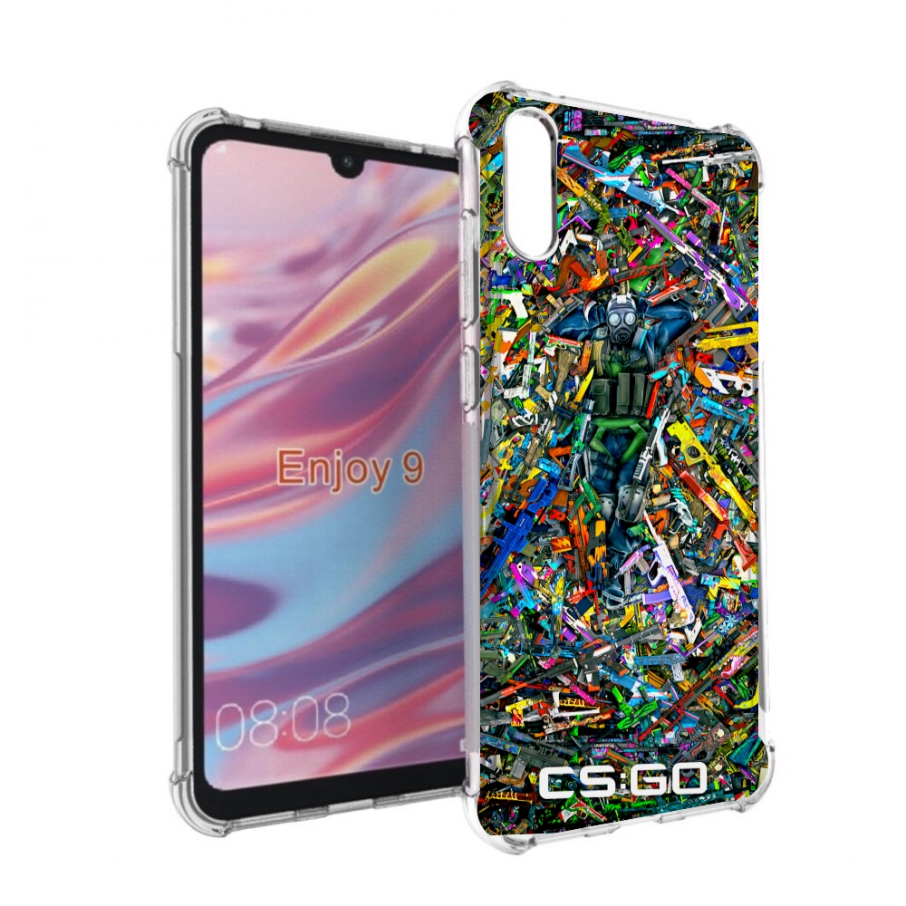 

Чехол бампер MyPads CS GO guns skins мужской для Huawei Enjoy 9, Прозрачный, Tocco