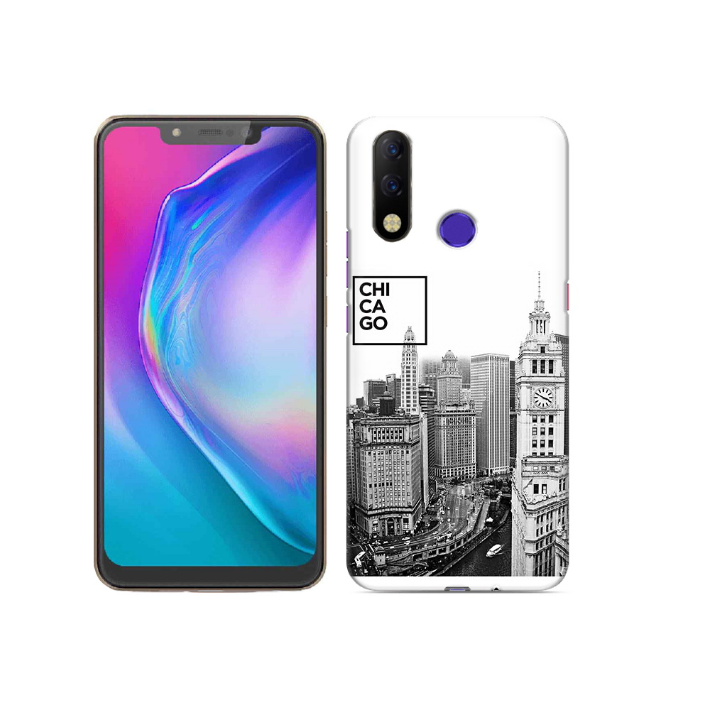 Чехол MyPads Tocco для Tecno Spark 3 Pro черно белый чикаго