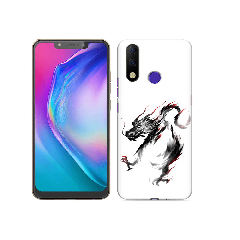 

Чехол MyPads Tocco для Tecno Spark 3 Pro черный дракон, Прозрачный, Tocco