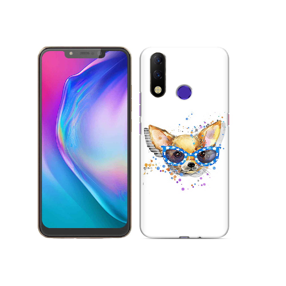 

Чехол MyPads Tocco для Tecno Spark 3 Pro чихуа-хуа в очках, Прозрачный, Tocco