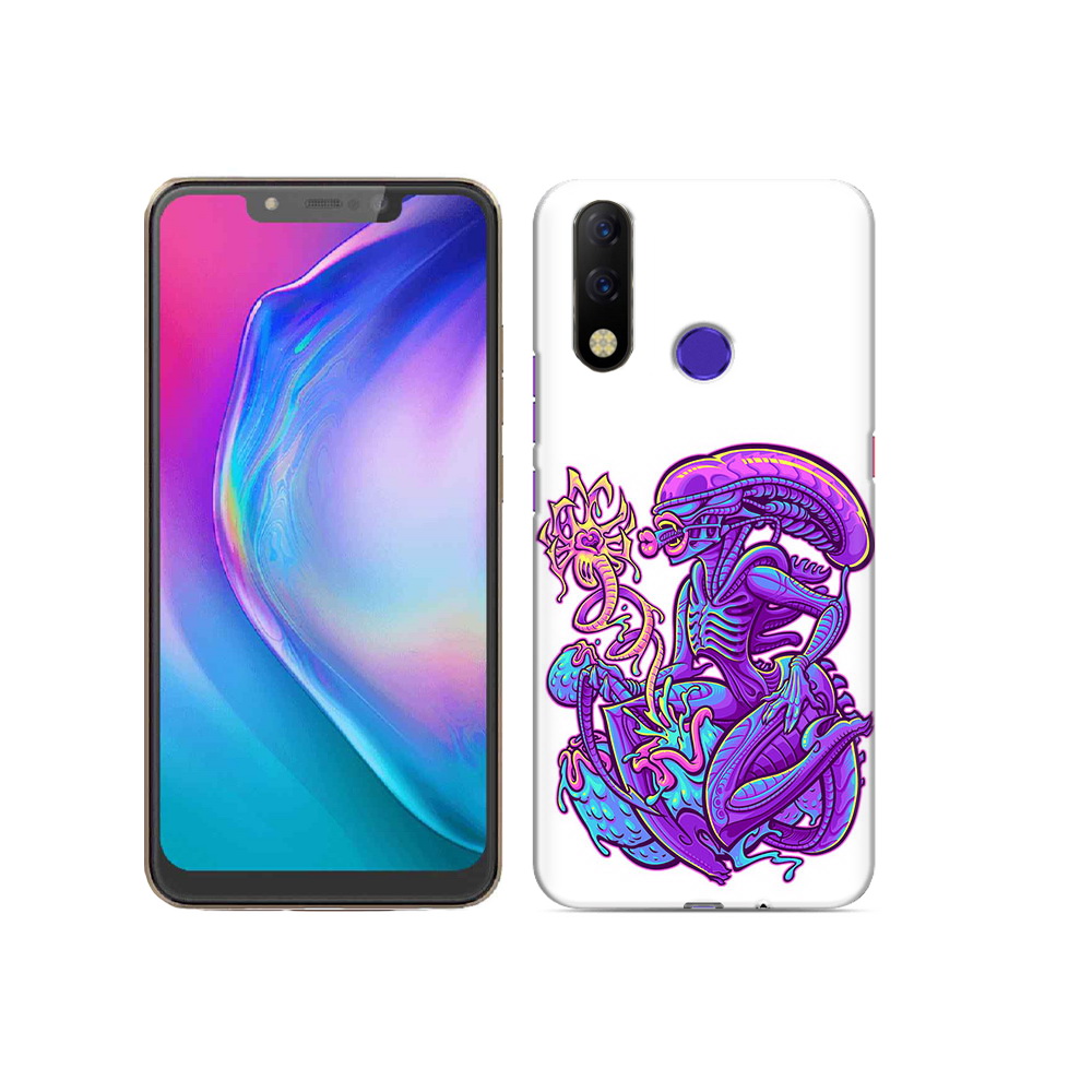 

Чехол MyPads Tocco для Tecno Spark 3 Pro чужой фиолетовый цвет, Прозрачный, Tocco