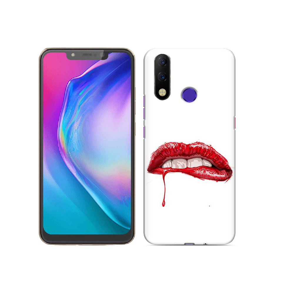 

Чехол MyPads Tocco для Tecno Spark 3 Pro яркие красные губы, Прозрачный, Tocco