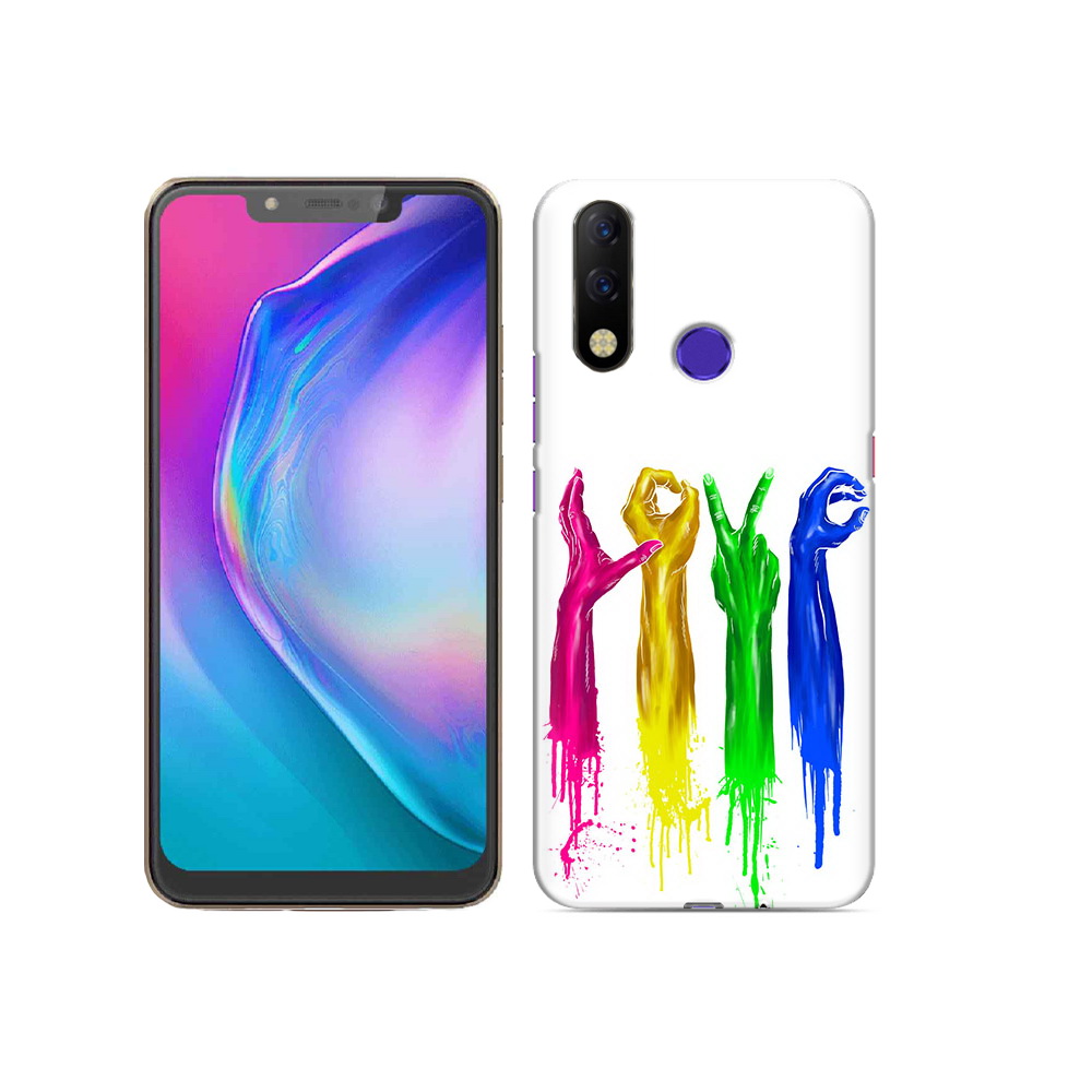 

Чехол MyPads Tocco для Tecno Spark 3 Pro яркие руки love, Прозрачный, Tocco
