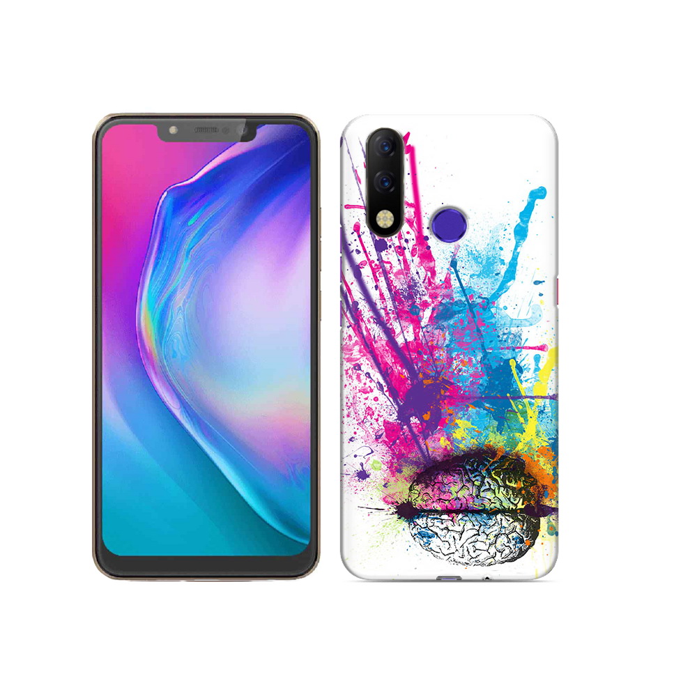 

Чехол MyPads Tocco для Tecno Spark 3 Pro яркий красочный мозг, Прозрачный, Tocco