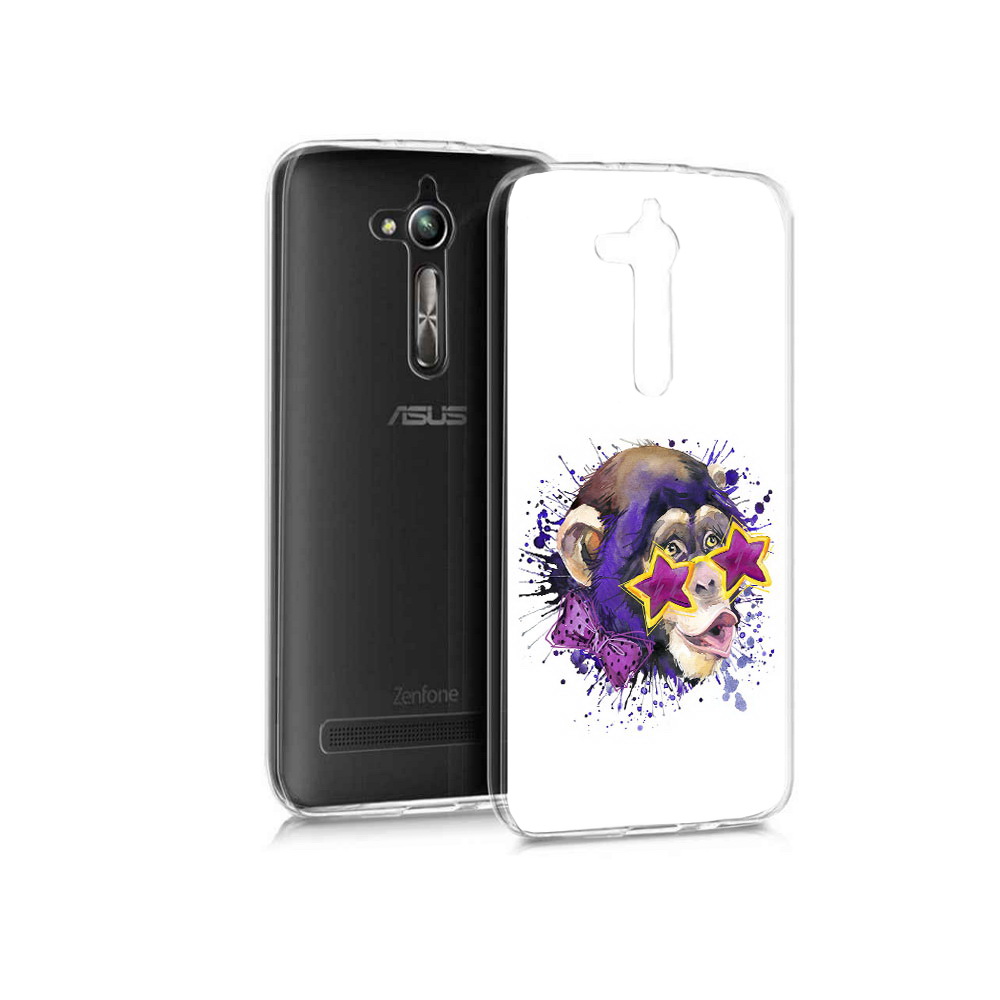 

Чехол MyPads Tocco для Asus ZenFone Go (ZB500KL) обезьяна в очках, Прозрачный, Tocco