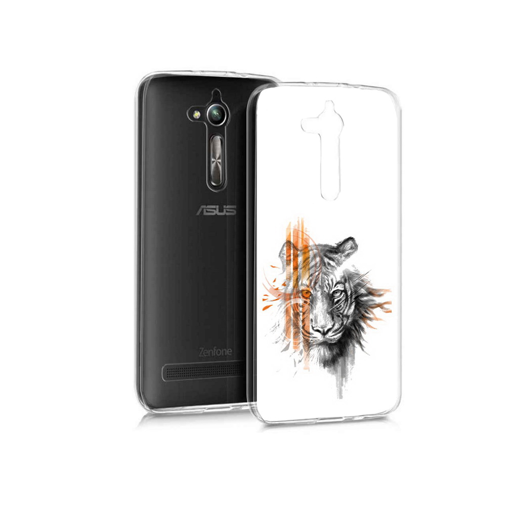 

Чехол MyPads Tocco для Asus ZenFone Go (ZB500KL) огненный тигр, Прозрачный, Tocco