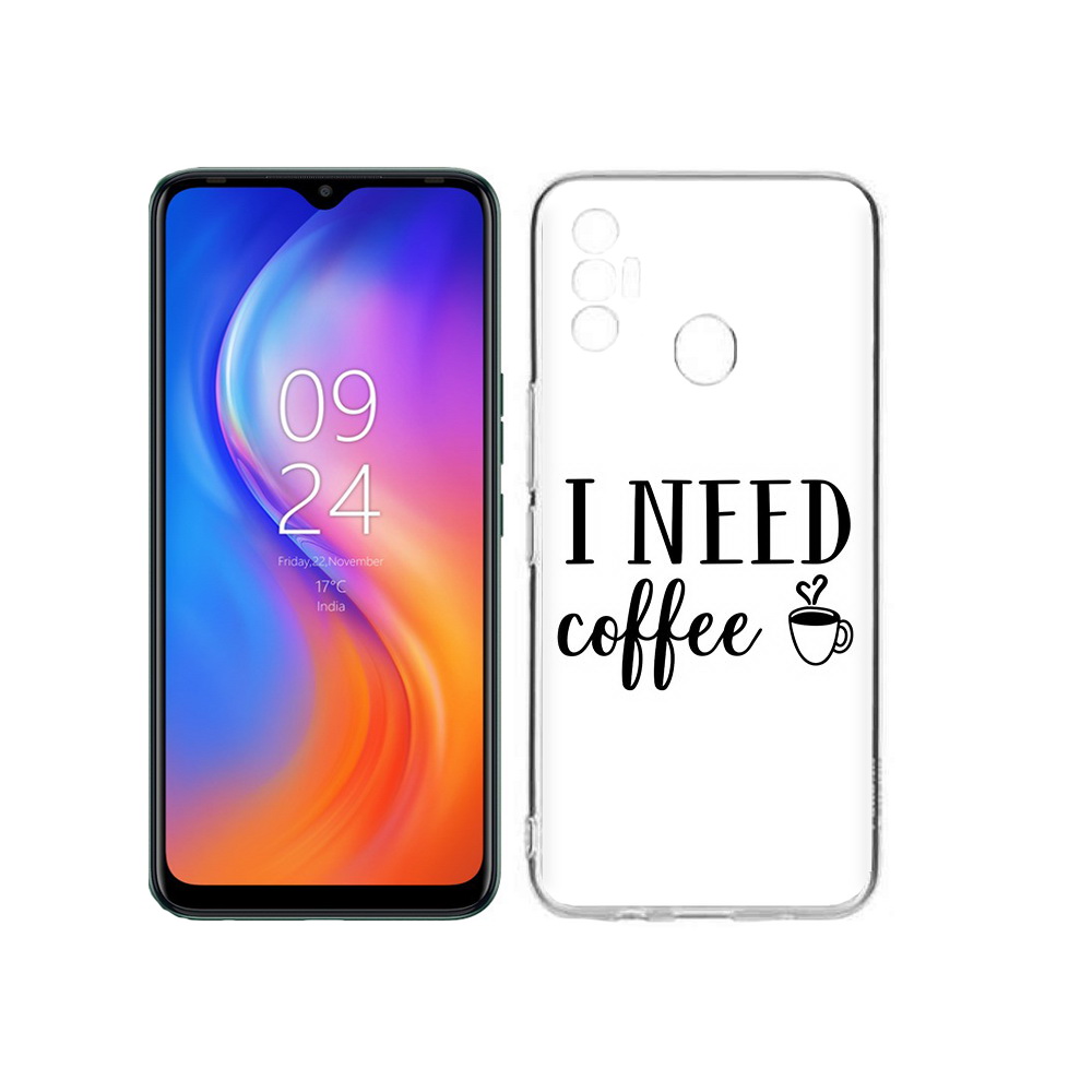 

Чехол MyPads Tocco для Tecno Spark 7 Мне нужен кофе, Прозрачный, Tocco