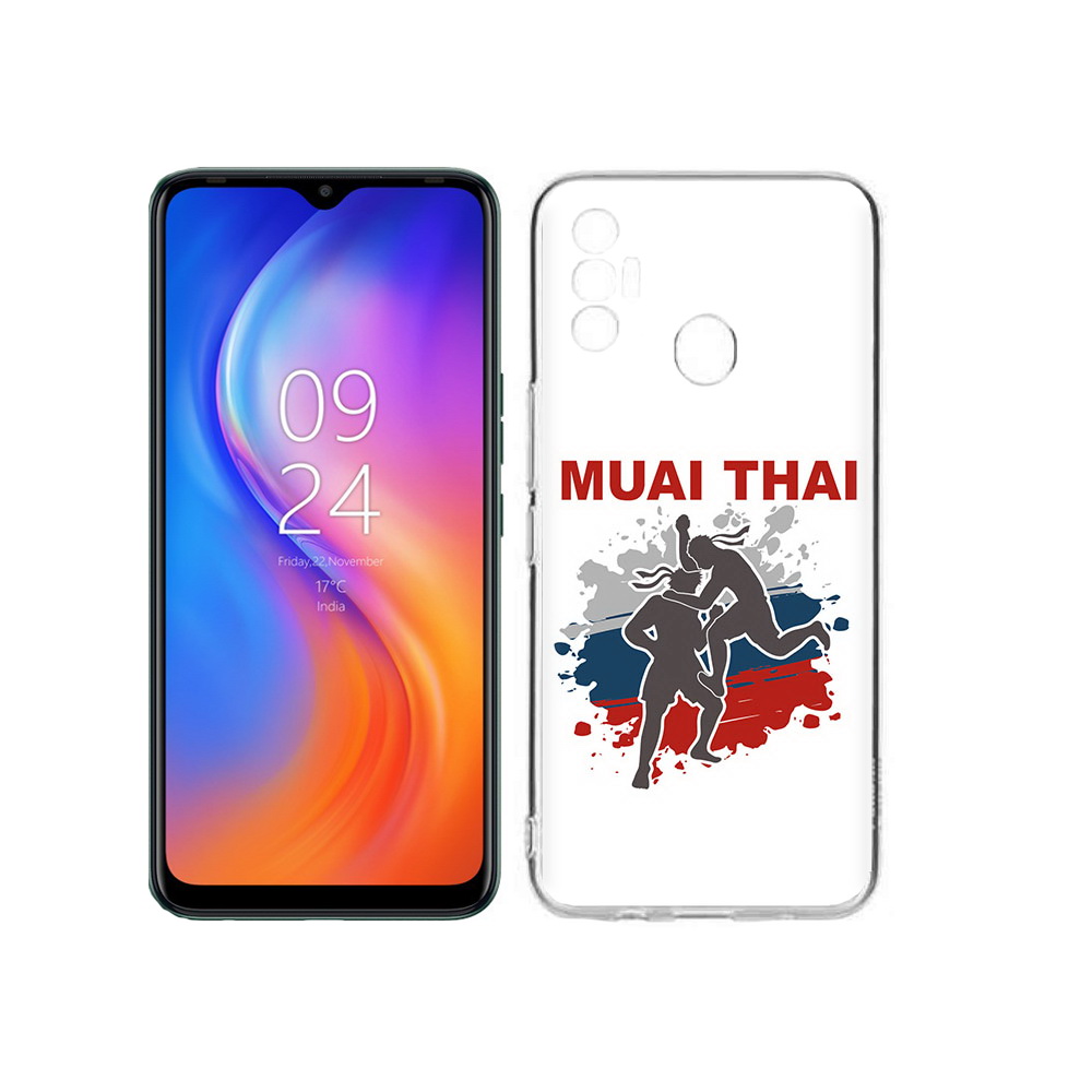 

Чехол MyPads Tocco для Tecno Spark 7 Муайтай, Прозрачный, Tocco