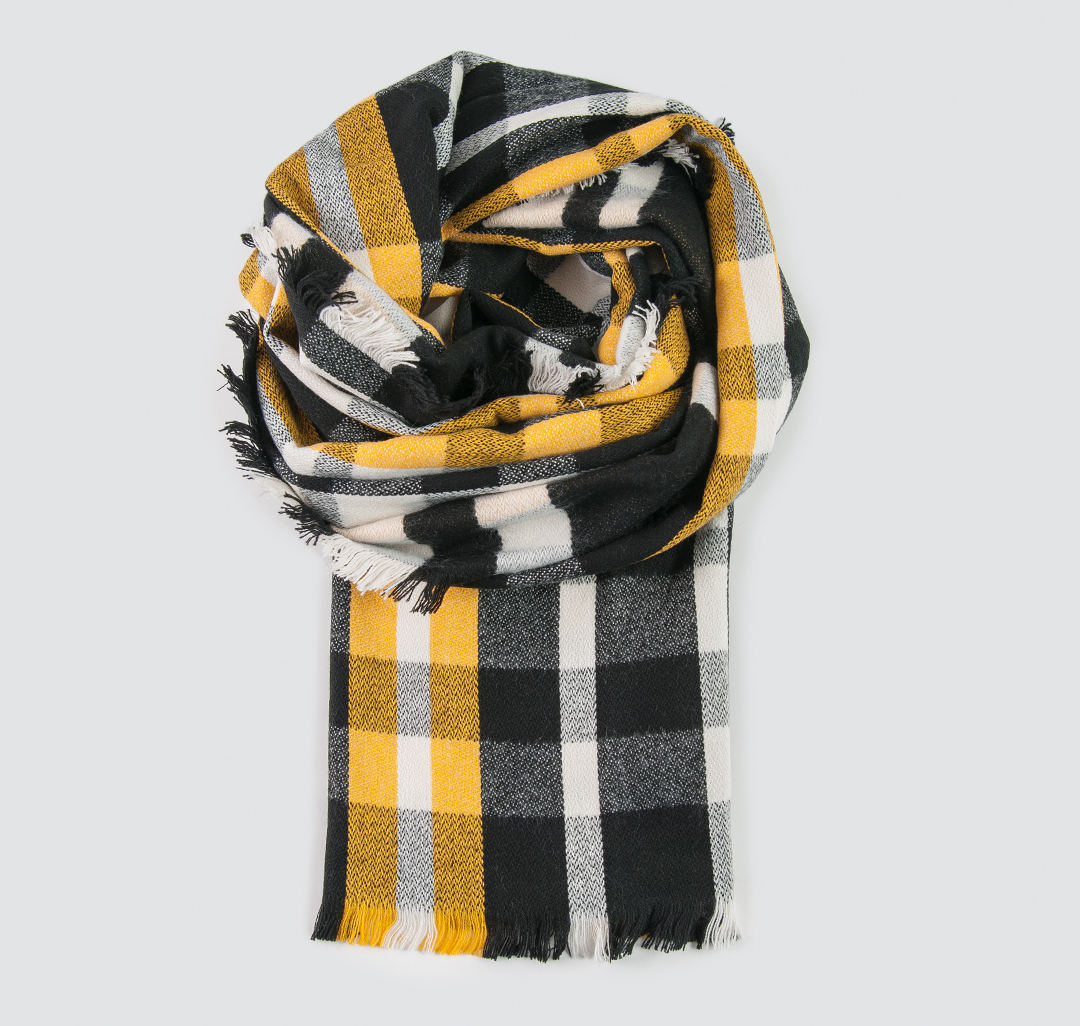 

Палантин женский Marmalato 790-019 черный-белый-желтый, 210х80 см, 790-019