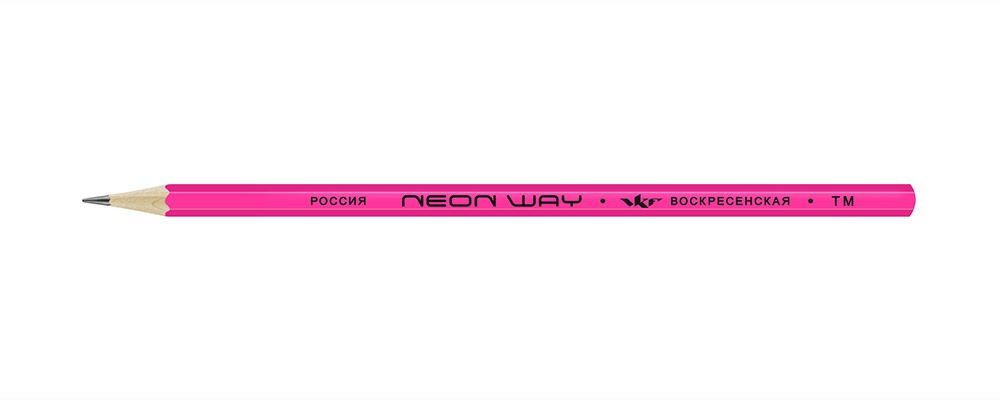 

Карандаш графитный ВКФ Neon way неоновый HB 72 шт розовый