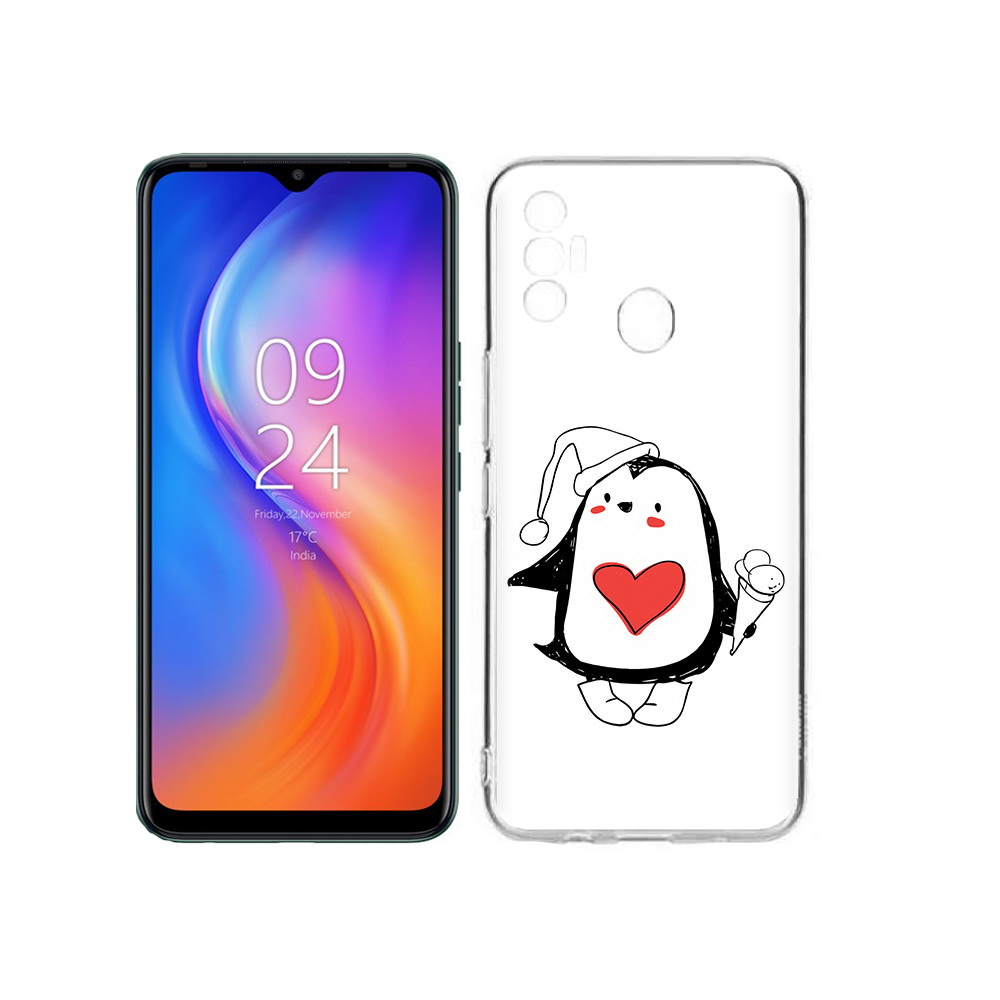 

Чехол MyPads Tocco для Tecno Spark 7 Пингвин с мороженым, Прозрачный, Tocco