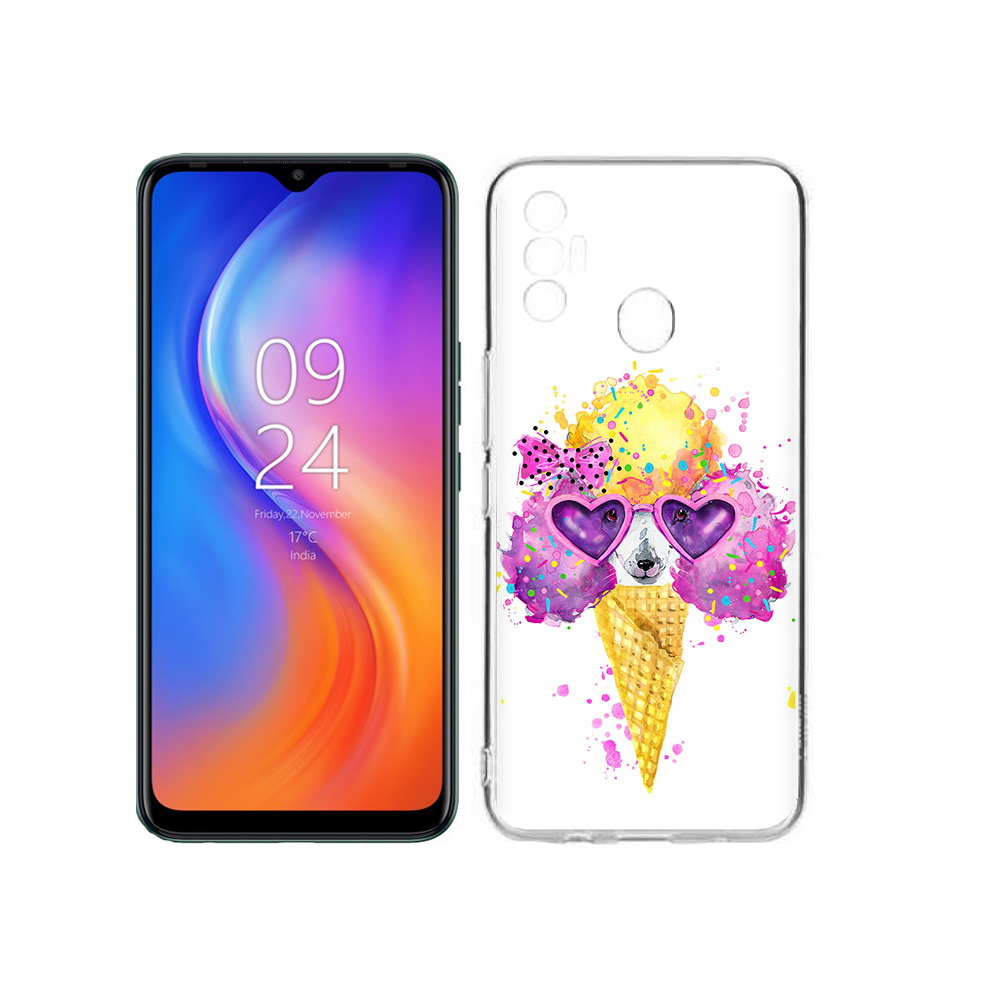 

Чехол MyPads Tocco для Tecno Spark 7 Рожок, Прозрачный, Tocco
