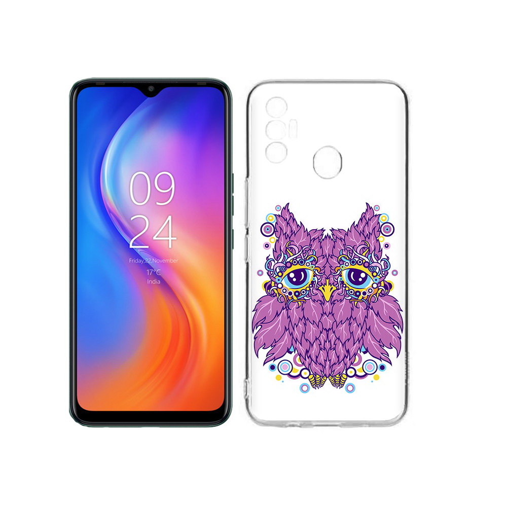 

Чехол MyPads Tocco для Tecno Spark 7 Розовая сова, Прозрачный, Tocco