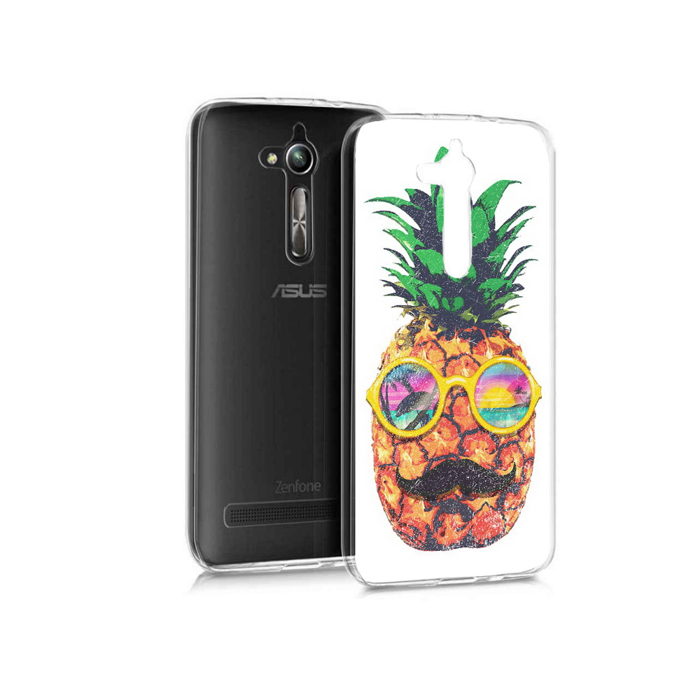 

Чехол MyPads Tocco для Asus ZenFone Go (ZB500KL) прикольный ананас с лицом, Прозрачный, Tocco