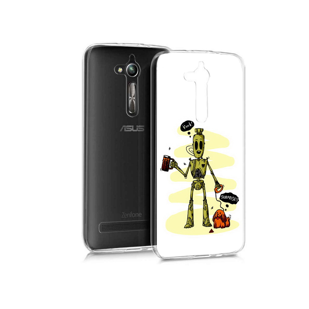 

Чехол MyPads Tocco для Asus ZenFone Go (ZB500KL) прикольный робот, Прозрачный, Tocco