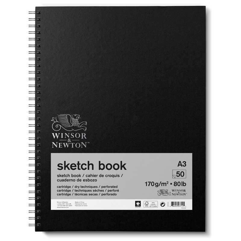 

Скетчбук-блокнот для эскизов Winsor&Newton 6673004 170 г/м2 А3 50 л на спирали
