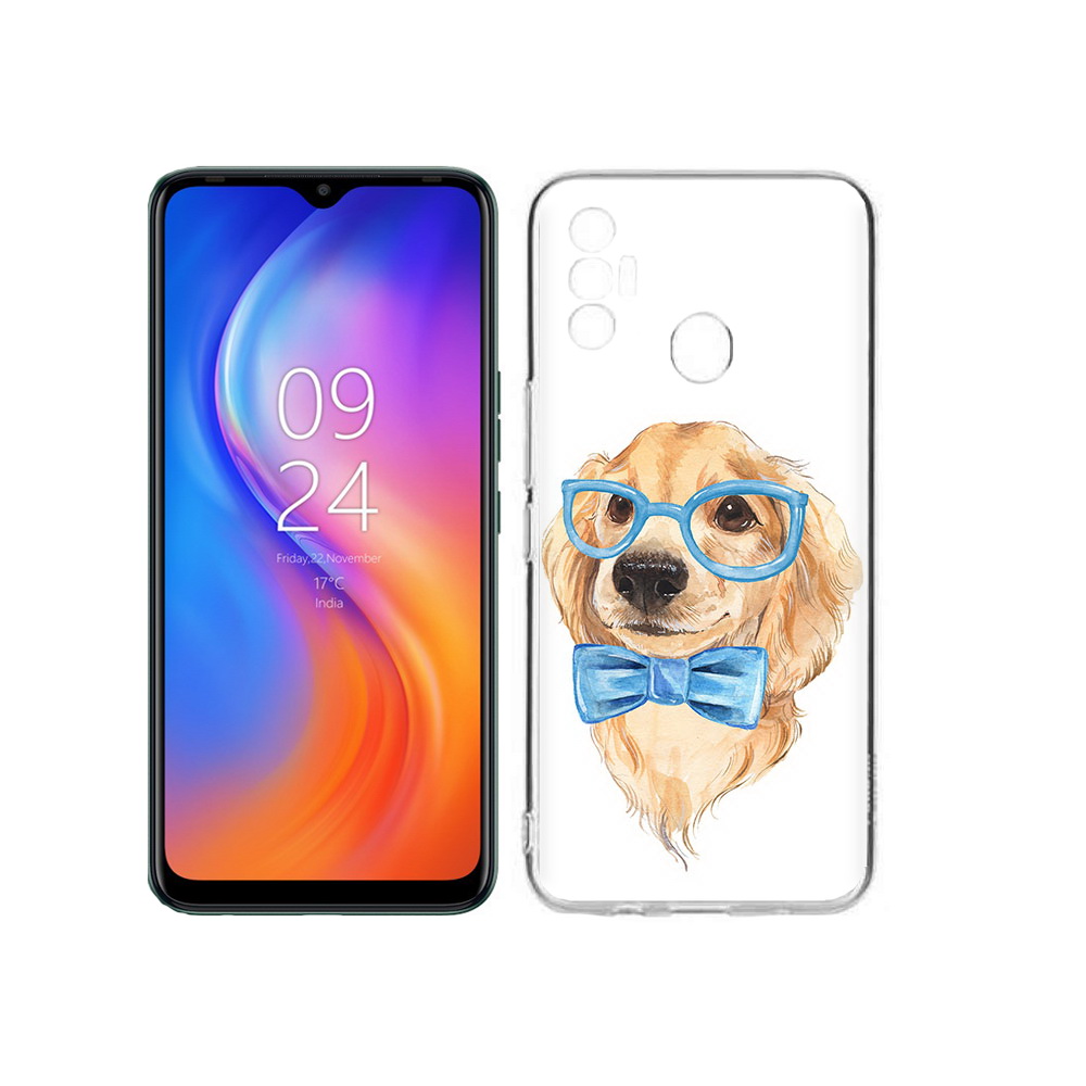 

Чехол MyPads Tocco для Tecno Spark 7 Собака интеллигент, Прозрачный, Tocco