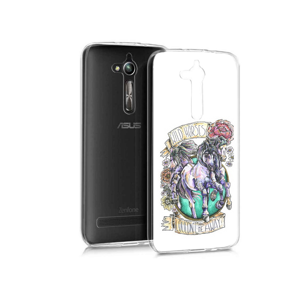 Чехол MyPads Tocco для Asus ZenFone Go (ZB500KL) рисунок коней в цветах