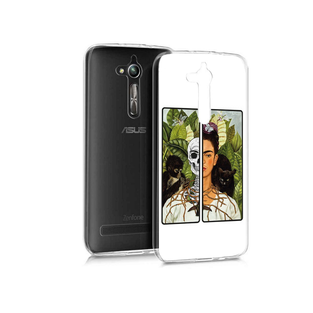

Чехол MyPads Tocco для Asus ZenFone Go (ZB500KL) сдвоенная картинка девушка скелет, Прозрачный, Tocco
