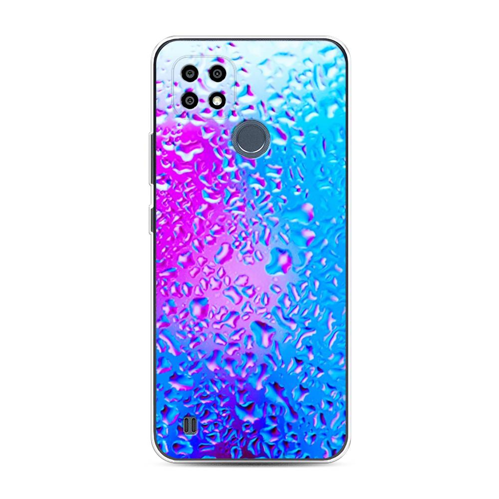 

Чехол на Oppo Realme C21Y "Капли на стекле", Голубой;розовый, 2510950-3