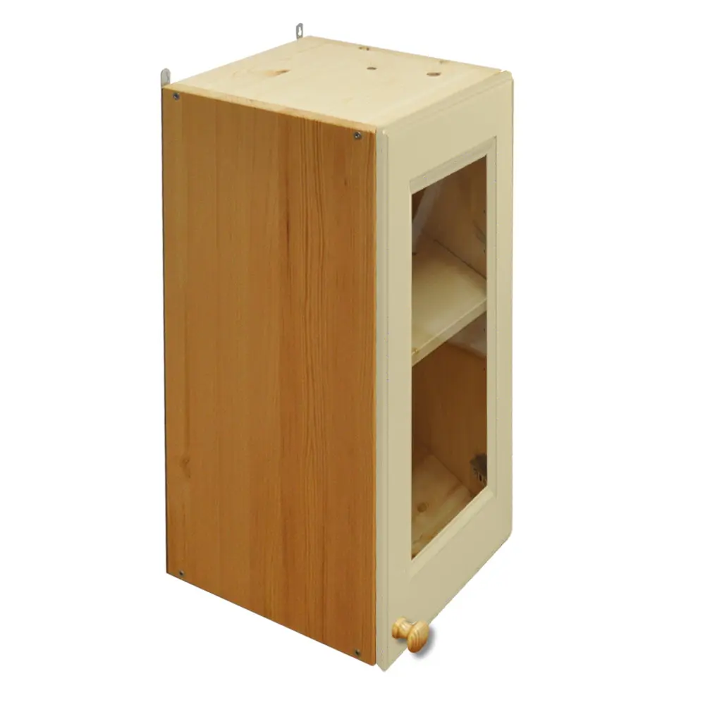 

Шкаф настенный Дом мебели из сосны Весури-231 со стеклом, Слоновая кость, Белый, Весури-231