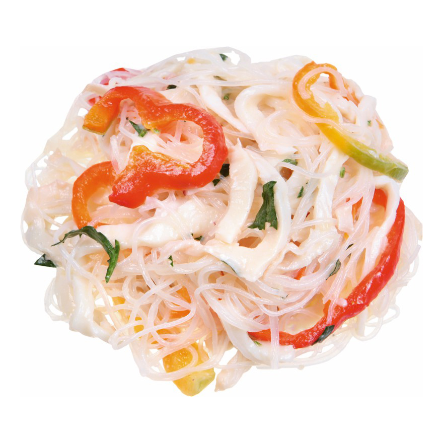 

Салат Кальмар с фунчозой и болгарским перцем