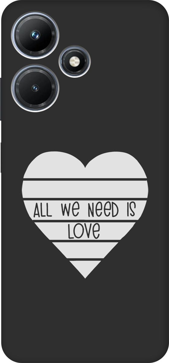 

Чехол на Infinix Hot 30i "All We Need is Love W" черный, Черный;белый, 159413