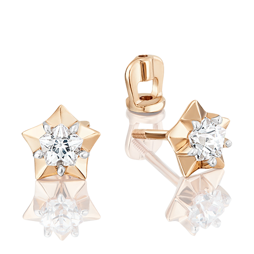 

Серьги из красного золота с фианитом PLATINA jewelry 02-3635-00-401-1110, 02-3635-00-401-1110