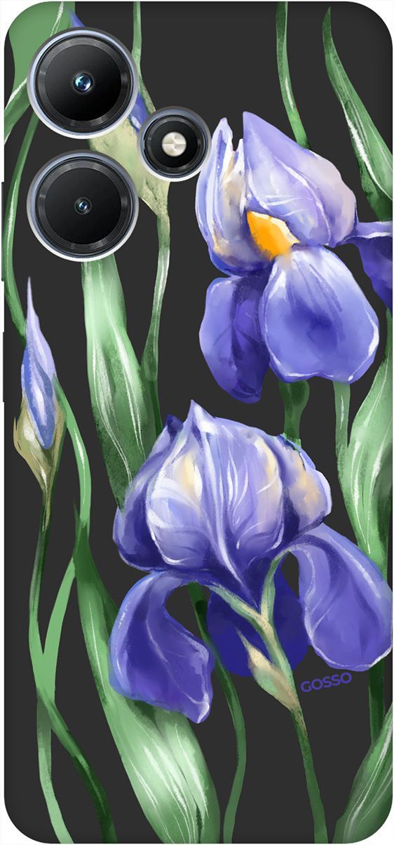 

Чехол на Infinix Hot 30i "Amazing Irises" черный, Черный;зеленый, 159413