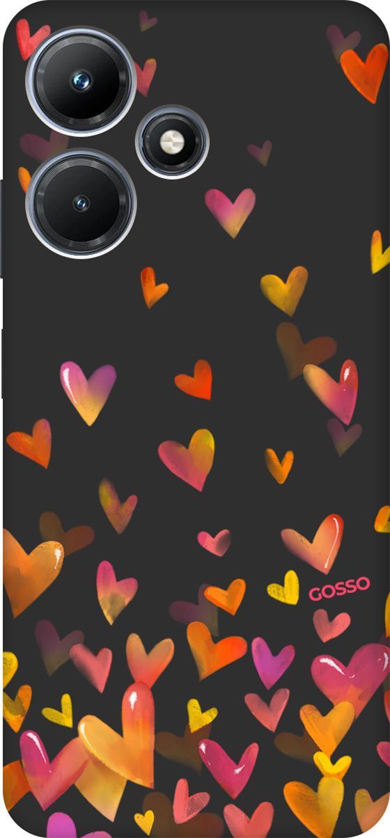 

Чехол на Infinix Hot 30i "Flying Hearts" черный, Черный;желтый, 159413