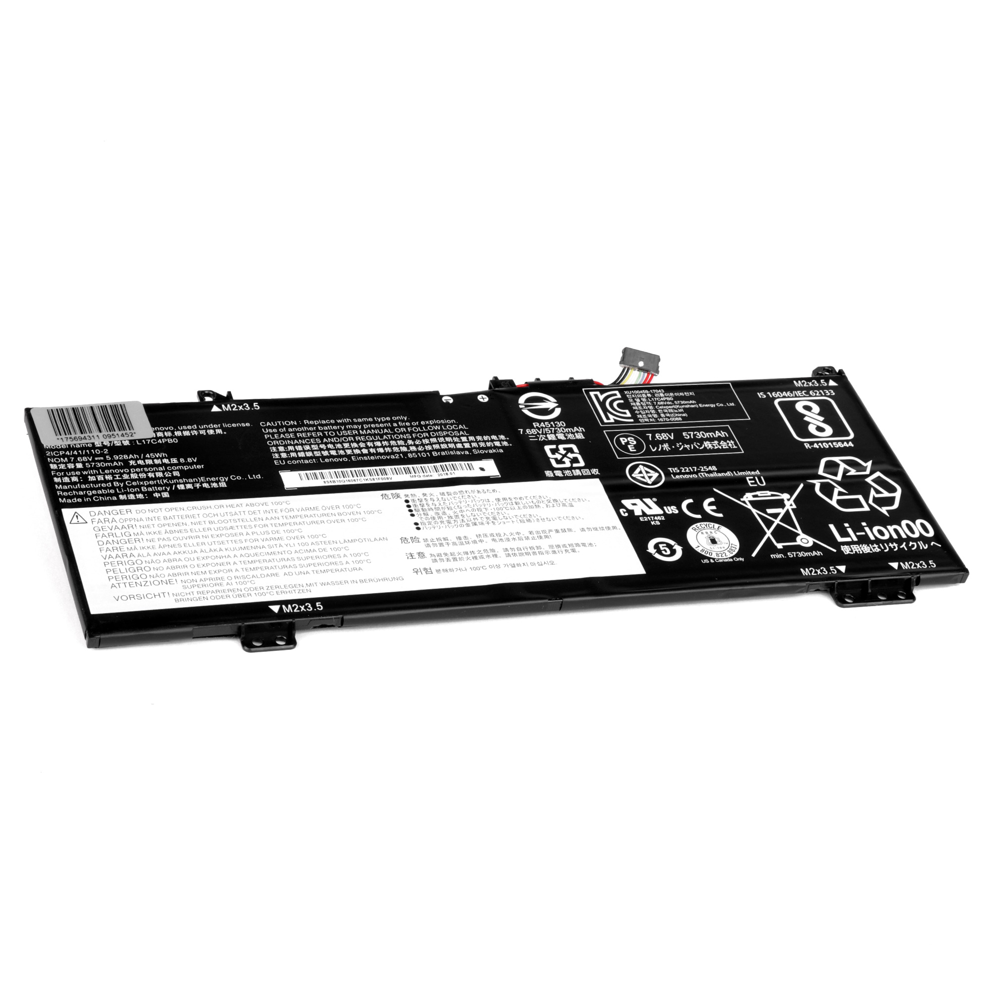 Аккумулятор для ноутбука Lenovo 530S-14IKB 768V 5730mAh PN L17C4PB0 3660₽