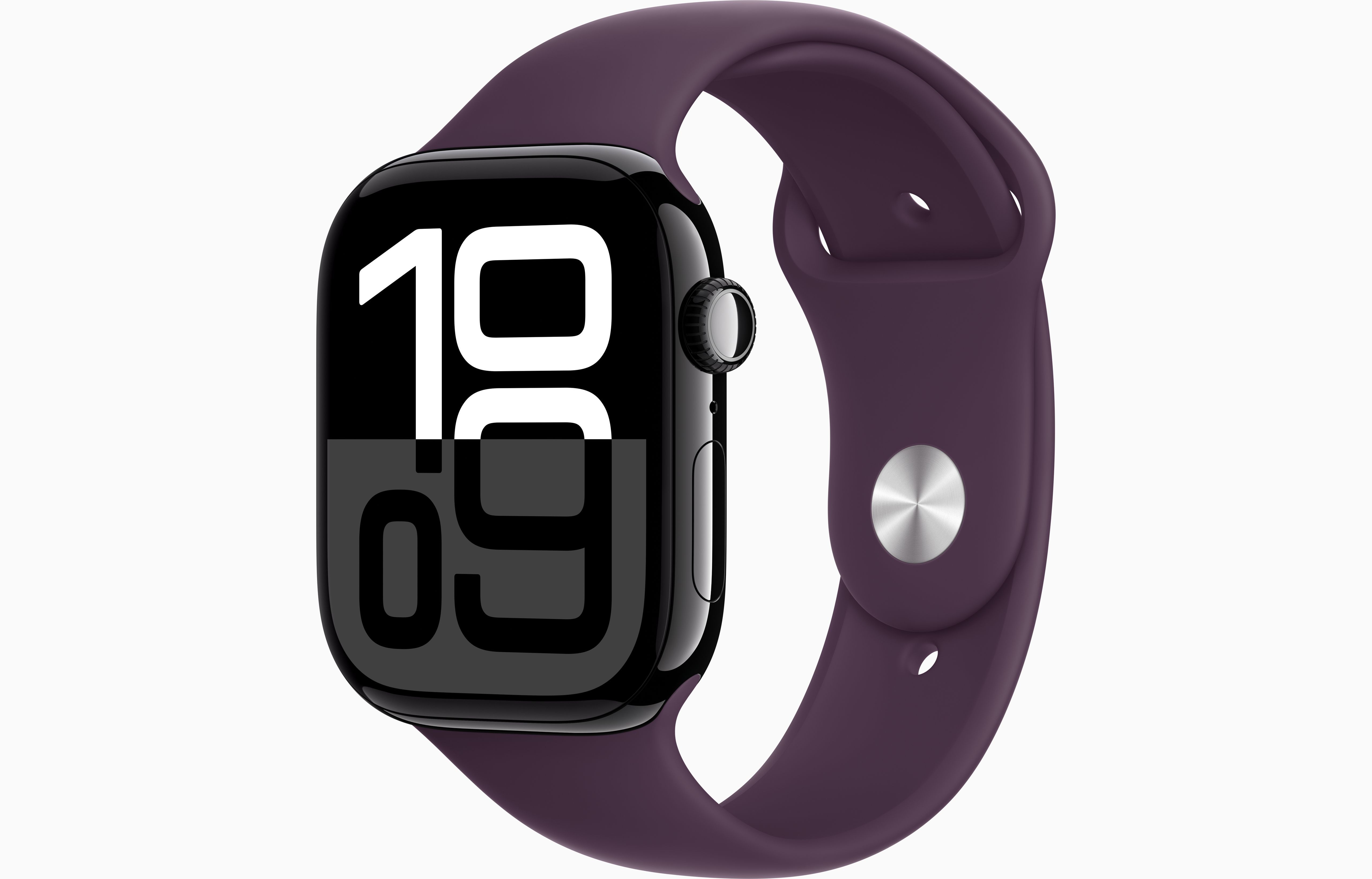 

Часы Apple Watch Series 10 Aluminium Jet Black 46mm GPS Sport Band Plum S/M, Watch Series 10