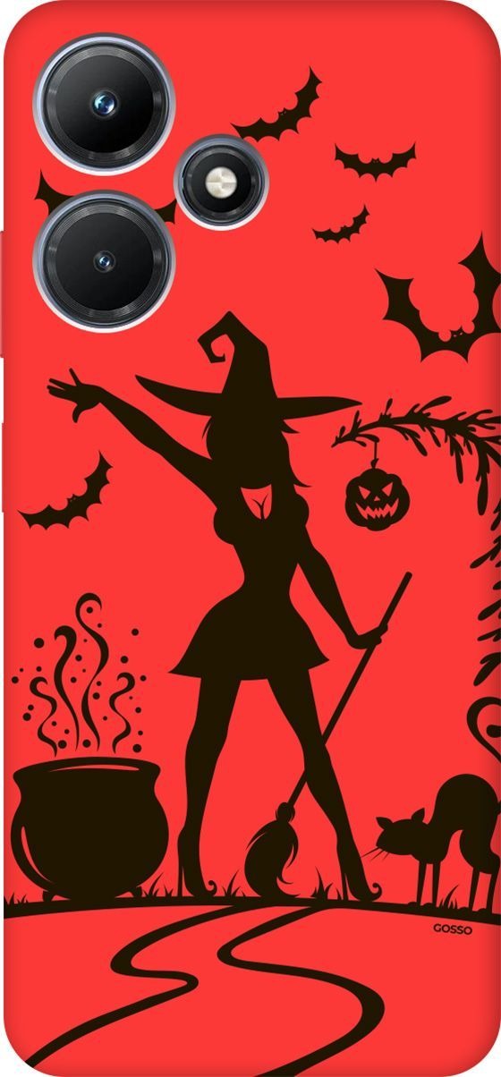 

Чехол на Infinix Hot 30i "Witch and Boiler" красный, Красный;черный, 159422