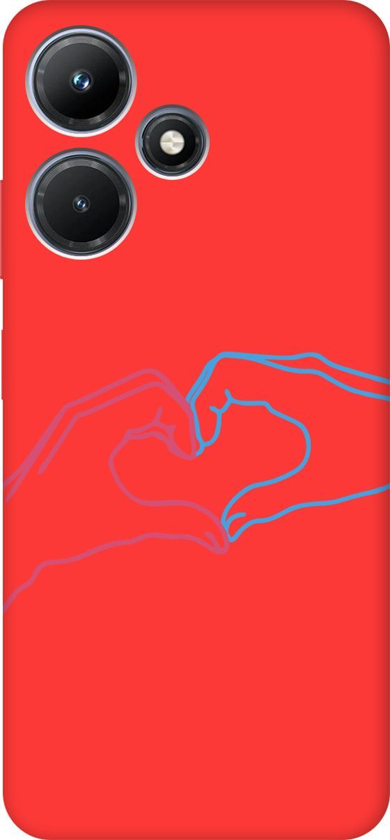 

Чехол на Infinix Hot 30i "Fall in Love" красный, Красный;синий, 159422