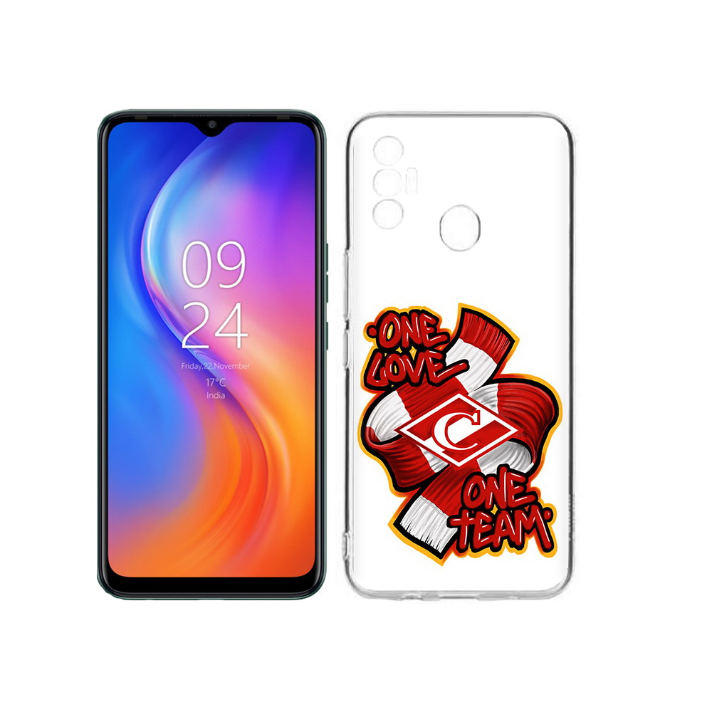 

Чехол MyPads Tocco для Tecno Spark 7 ФК спарак 1 любовь, Прозрачный, Tocco