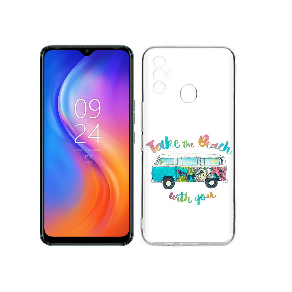 

Чехол MyPads Tocco для Tecno Spark 7 Хиппи автобус, Прозрачный, Tocco