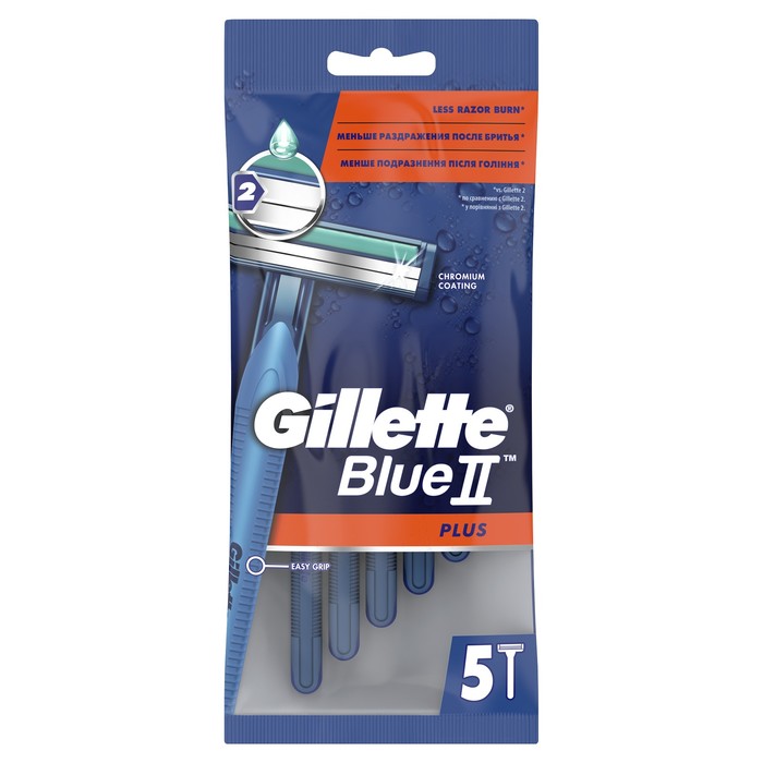 Бритва одноразовая Gillette BlueII Plus, 5 шт. dorco женская бритва одноразовая eve6 6 лезвийная 1