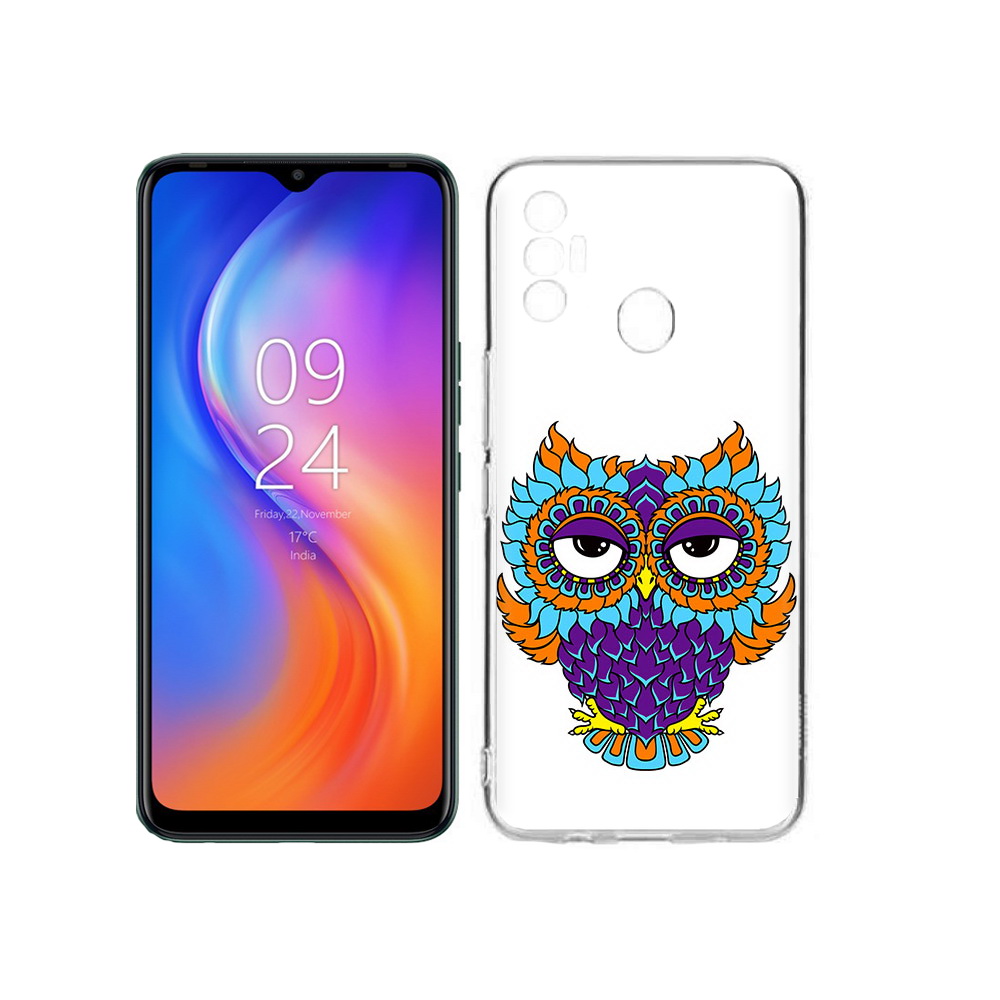 Чехол MyPads Tocco для Tecno Spark 7 Цветная сова