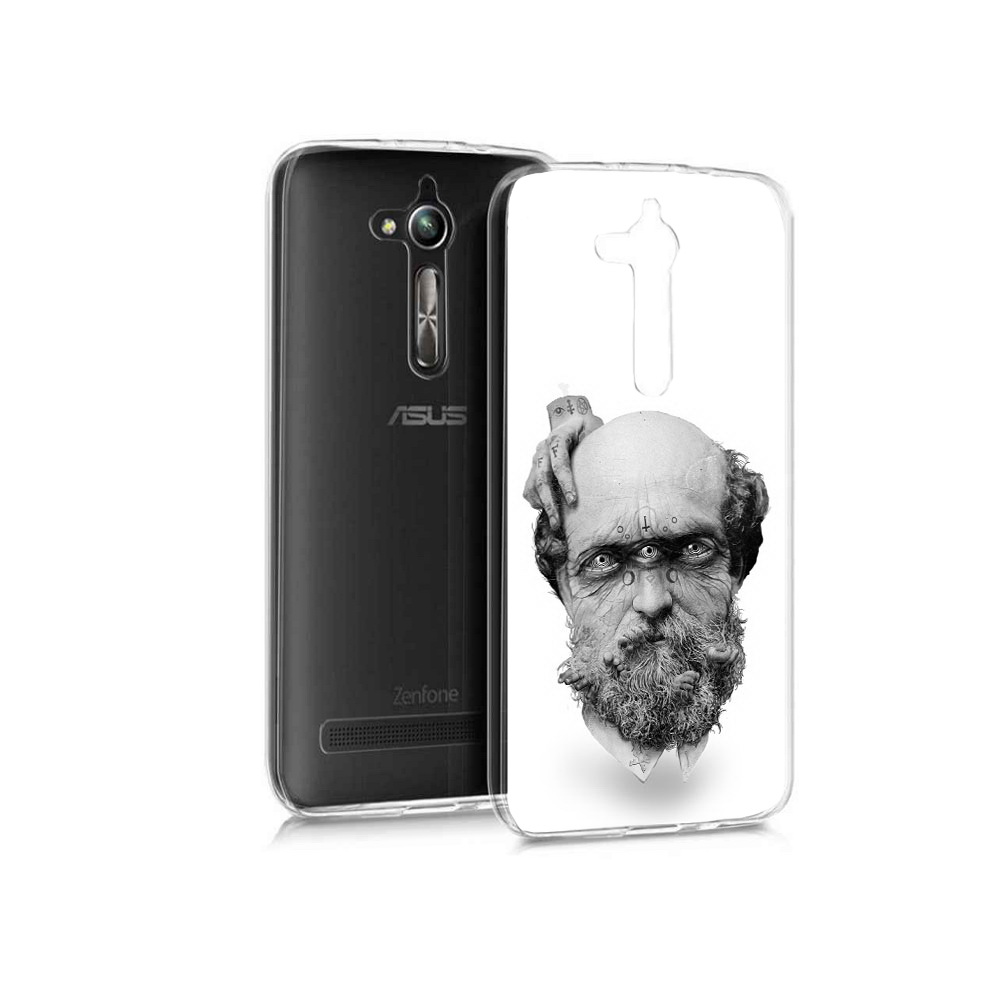 

Чехол MyPads Tocco для Asus ZenFone Go (ZB500KL) страшный бородатый мужчина абстракция, Прозрачный, Tocco