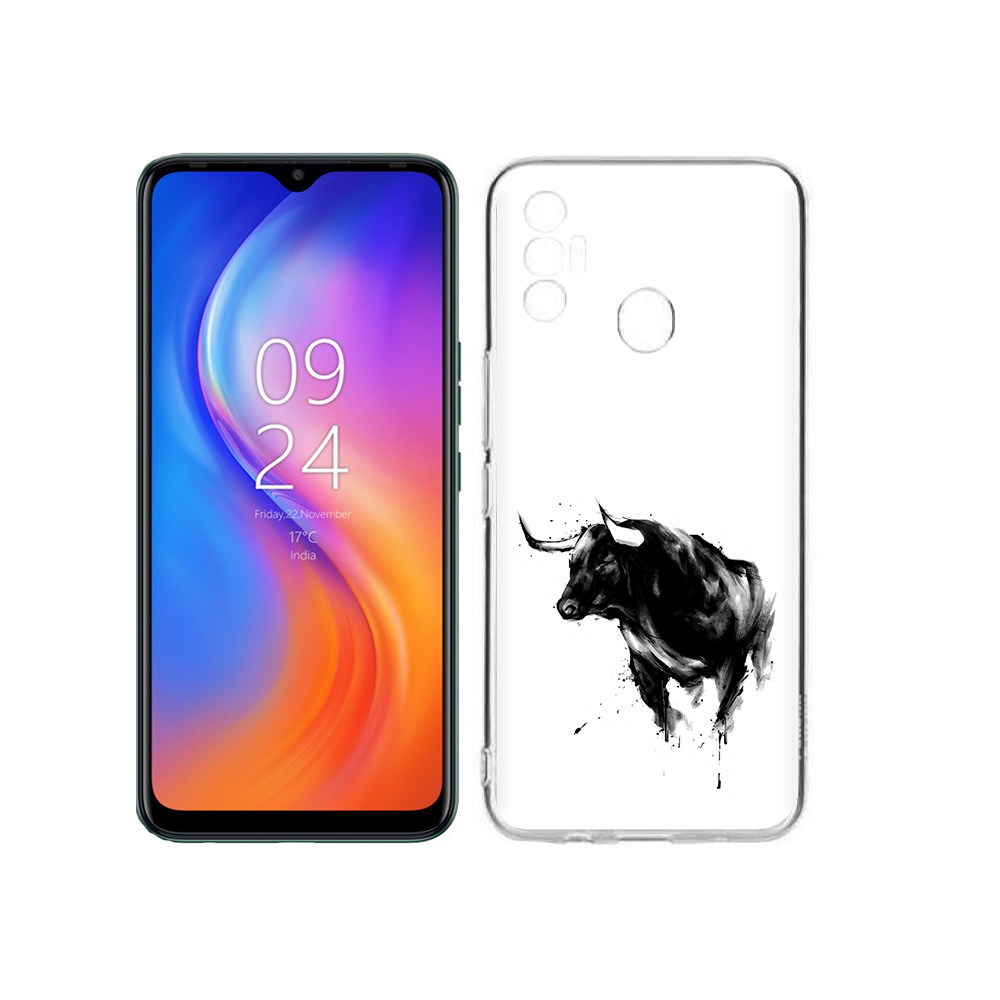 

Чехол MyPads Tocco для Tecno Spark 7 бык, Прозрачный, Tocco