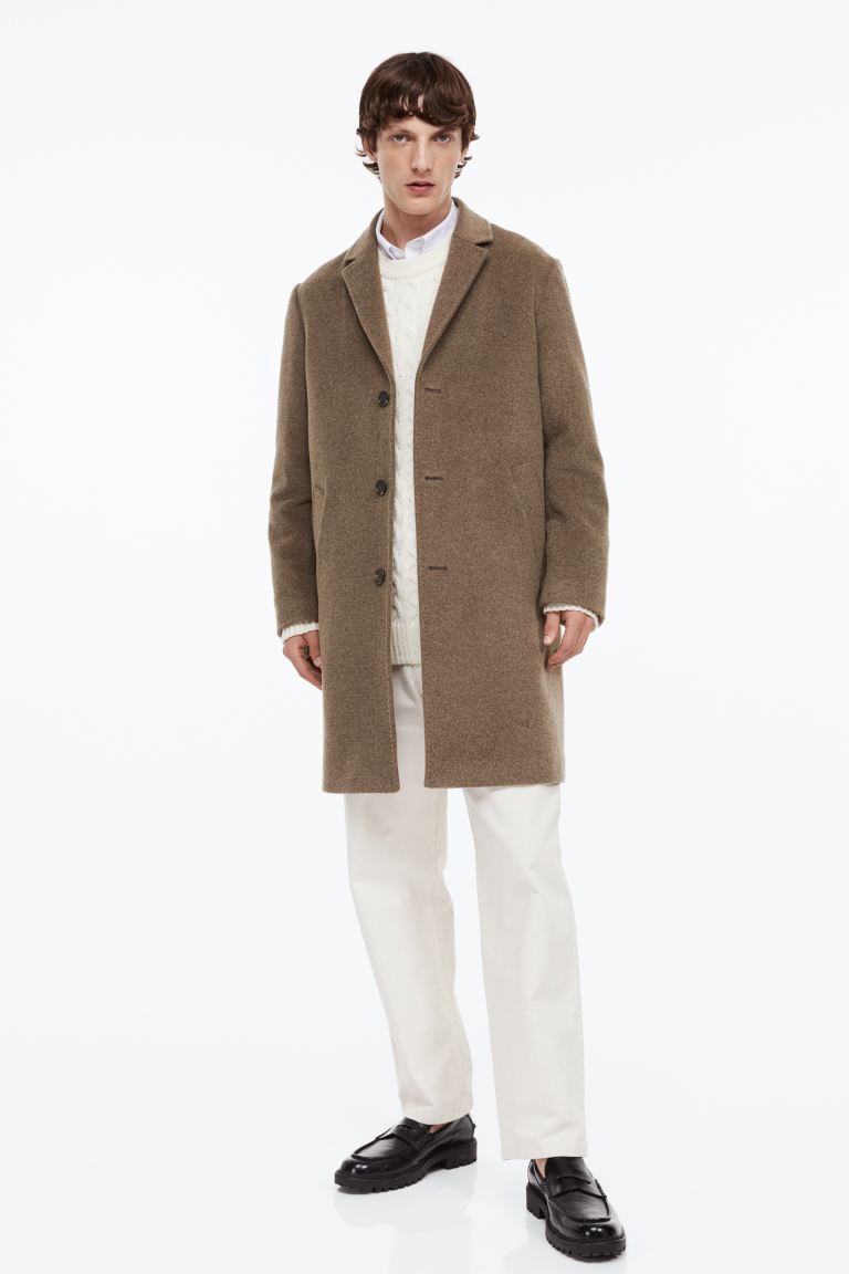 Пальто мужское H&M 1099971001 коричневое M (доставка из-за рубежа)